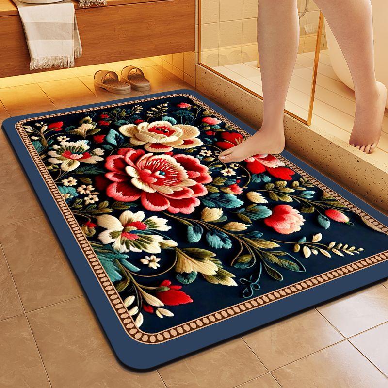 Entrance Mat Bathroom Entrance Door Mat Non Slip Absorbent Wear-resistant Floor Mat Kitchen Mat