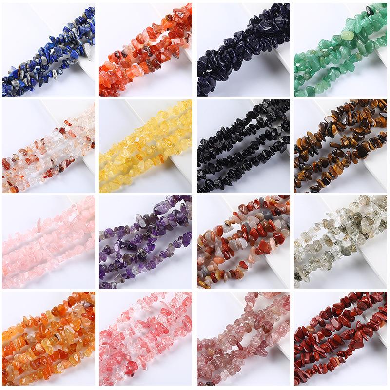 

Natural Crystal Gemstone Beads - Polished Irregular Crushed Stone Bracelet for DIY Jewelry Making