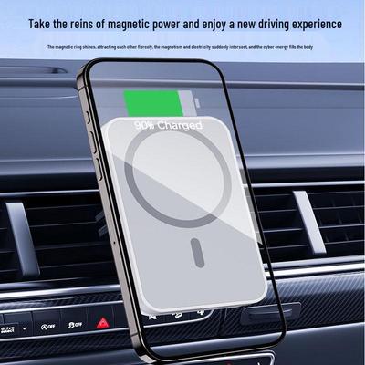 Magnetischer Magsafe Kabelloser Autoladegerät & Handyhalter für Lüftungsschlitz Navigation