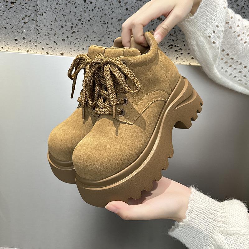 Thick-soled Martin Boots Women's New Autumn Small Height Increase Short Boots Versatile Casual Tooling Boots