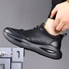 Fashion Men Sneakers Shoes for Men Lace Up Black Lightweigth Leather Casual Shoes Male Flats Non-slip Footwear Men Tenis Masculino