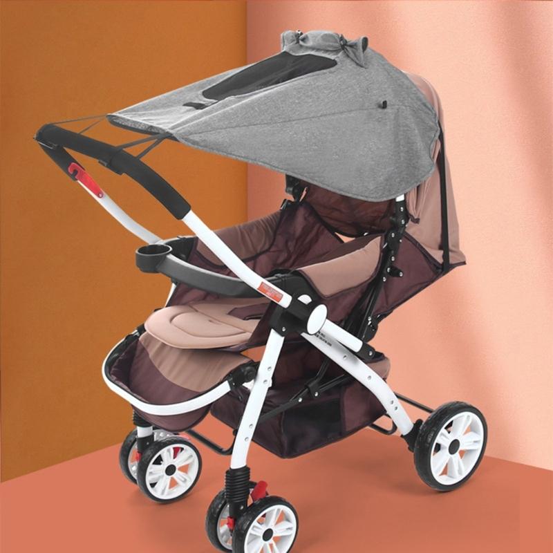 Baby Kinderwagen Sonnenschutz Kinderwagen Abdeckung Regenschutz mit Verstellbarem Befestigungsband für Draußen Reisen Täglich