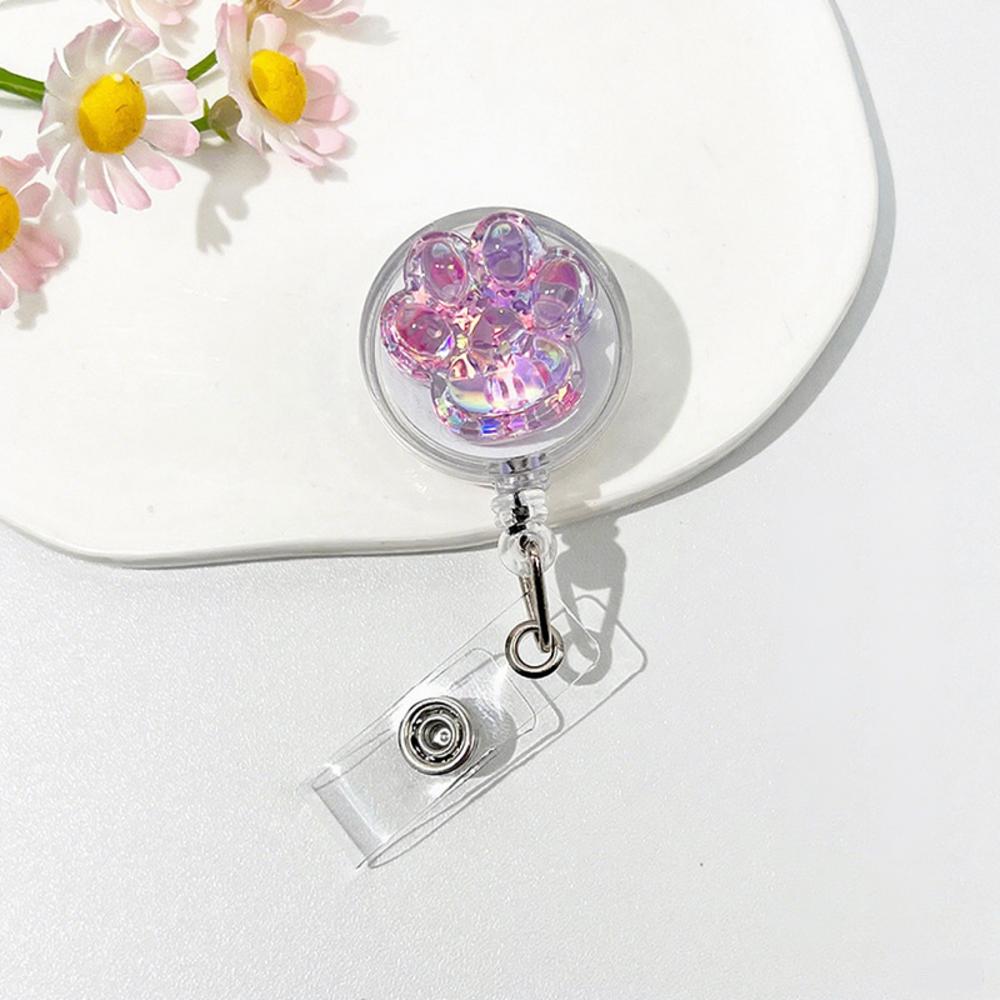 Clear Transparent Flower Retractable Badge Holders For Doctor Nurse Worker Student Name Id Card Holder Keychains Lanyard