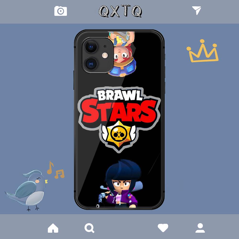 Kreslený herní kryt Brawl Stars pro iPhone Samsung Galaxy Redmi Note S 17 16 15 14 13 20 24 25 54 Pro Max Ultra Fe Kryt z tvrzeného skla