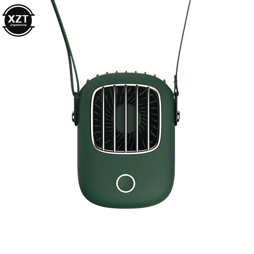 

Подвесной шейный вентилятор Портативный мини USB Ручной вентилятор 3 скорости охлаждения Перезаряжаемый вентилятор Для улицы Путешествий Бесшумный Маленькие охлаждающие вентиляторы зелёный