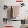 Two Layer Punch-Free Towels Holder Bar Bathroom Storage Rack Towel Rack Organizer Wall-Mounted Towel Shelf