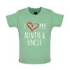 I Love My Auntie And Uncle - Kids T-Shirt Tees Top - Funny Love Aunt Aunty UNC