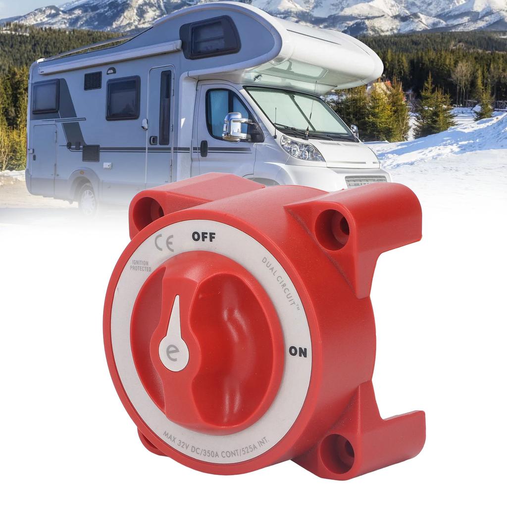 Battery Power Cutoff Knob Switch On Off 2 Positions 4 Studs IP66 Waterproof 350A Universal for Yacht