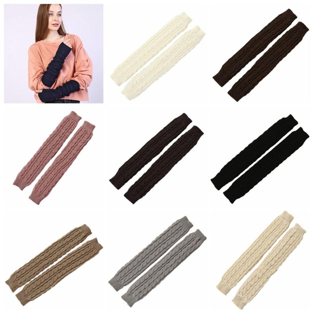 Long Arm Wrist Sleeve Solid Color Over Elbow Gloves Fashion Fingerless Gloves Girls