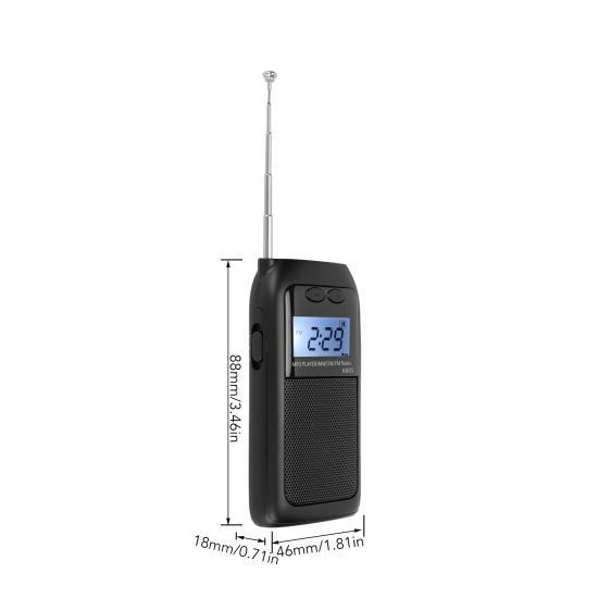 Digital Radio Multifunction FM MW SW Full Band Supports MP3 Playback Format Pocket Radio for Jogging and Gym 