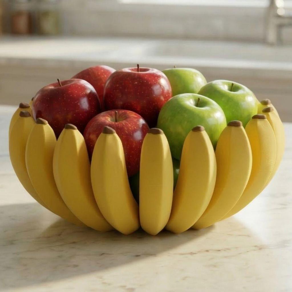 Banana Shaped Storage Tray Fruit Bowl Unique Design Decorative Organizer for Kitchen Table Living Room or Office Use