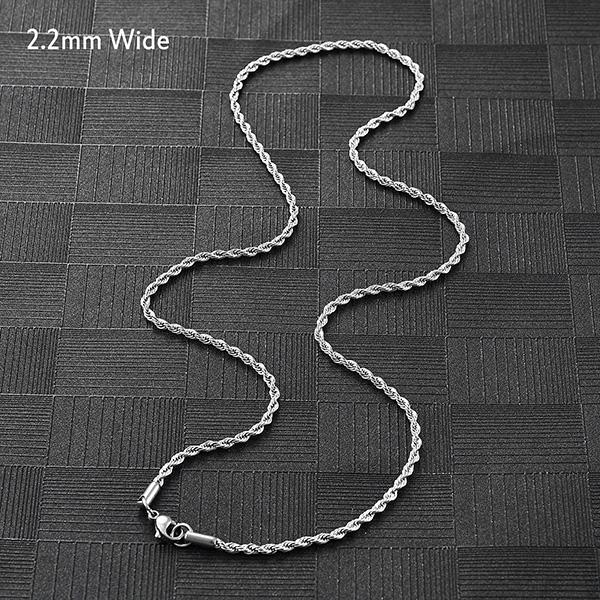 5 Colors Stainless Steel Twist Rope Chain Necklace for Women Men Black/Silver/Gold Color Plated Choker Metal Fashion Jewelry