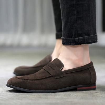 Modne Nowe Męskie Buty Codzienne Zamsz Skóra Męskie Wsuwane Lekkie Wygodne Loafersy do Jazdy Mokasyny Męskie Imprezowe Ślubne Płaskie