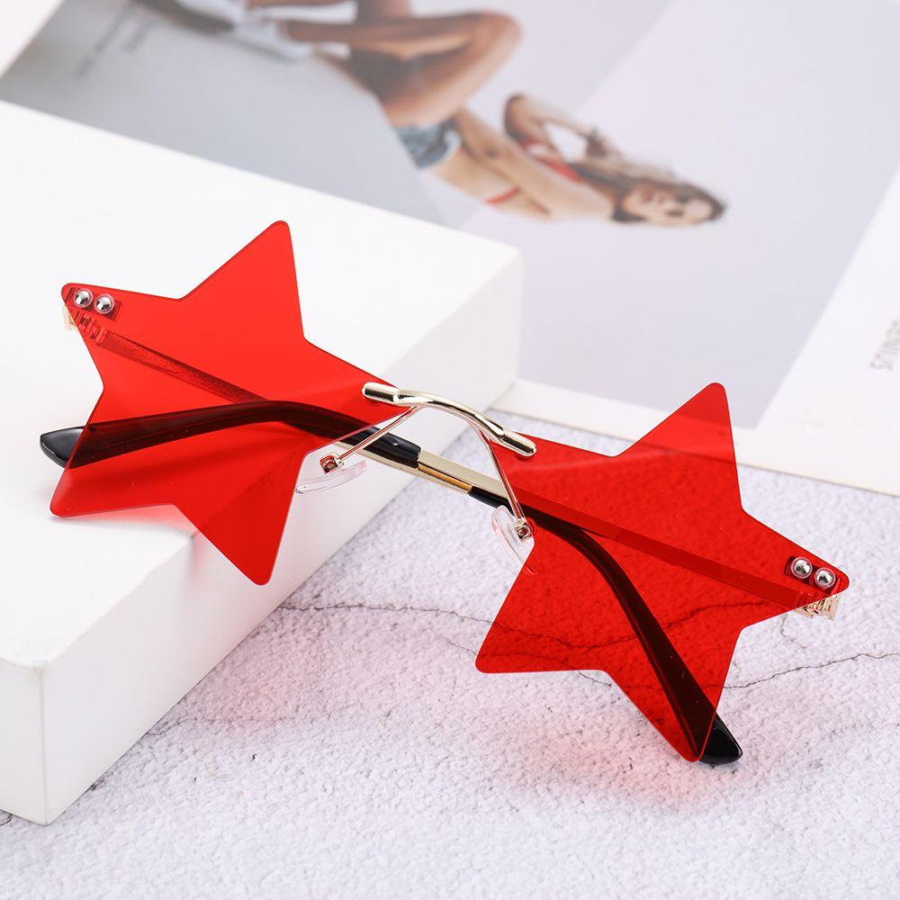 Funny for Women & Men Pentagram Eyewear Sun Glasses Rimless Sunglasses Party Glasses Star Shape