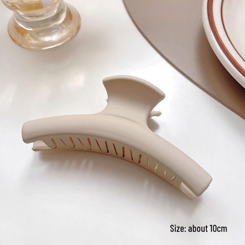 Versatile Spring Cross Hollow Hair Claw - Milk Tea Coffee Collection