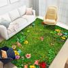 Spring Chamomile Flower Green Lounge Carpet Indoor Outdoor Rural Farmhouse Decor Large Area Rug Camping Kid's Crawling Floor Mat