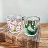 Japanischer Stil Gehämmert Handbemalt Maiglöckchen Kristallglasbecher für Whiskey Tee Wasser
