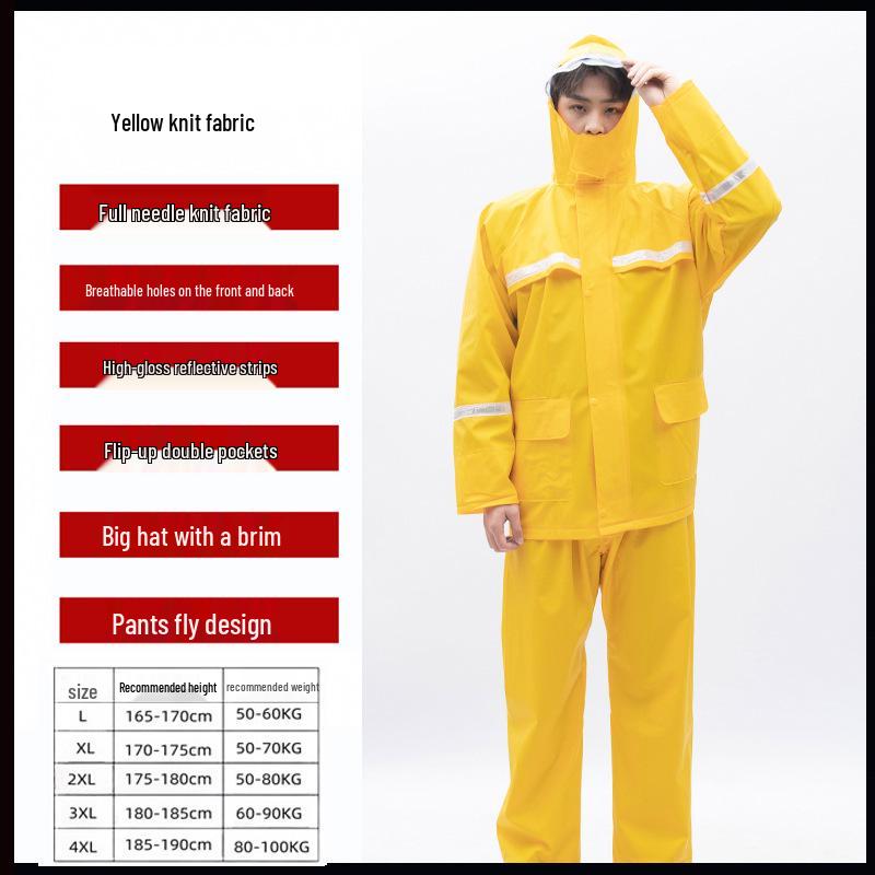 Reflective Raincoat and Pants Set for Electric Motorcycle Riding