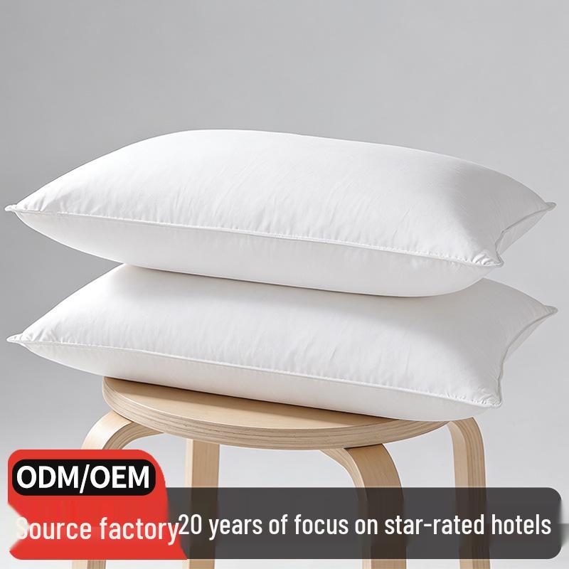 

Luxury 95% White Goose Down Neck Support Pillow 48x74cm (800g) Low Pillow