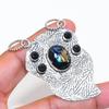 Natural Dichroic Glass, Spinel 925 Sterling Silver Jewelry Pendant 2.48" ZS-554