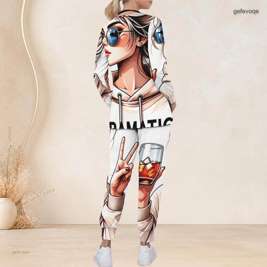 Women Plus Size V Neck Long Sleeve Scrub Set Fashion Afro Lady Art Text Print Nurse Uniform Set