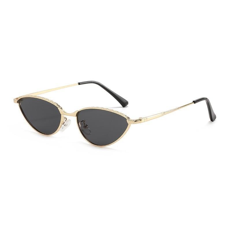 2025 Fall Geometric Cat Eye Sunglasses Unisex Uv400 Polarized Metal Frame For Stylish Outdoors GoldFrameGray