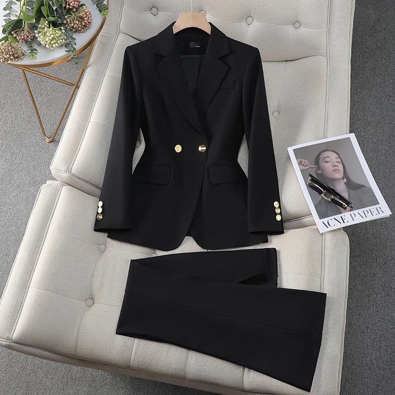 Women's Red Suit Jacket – Spring/Autumn Professional Formal Wear – Elegant Host Annual Meeting Attire – High-End Workwear Set