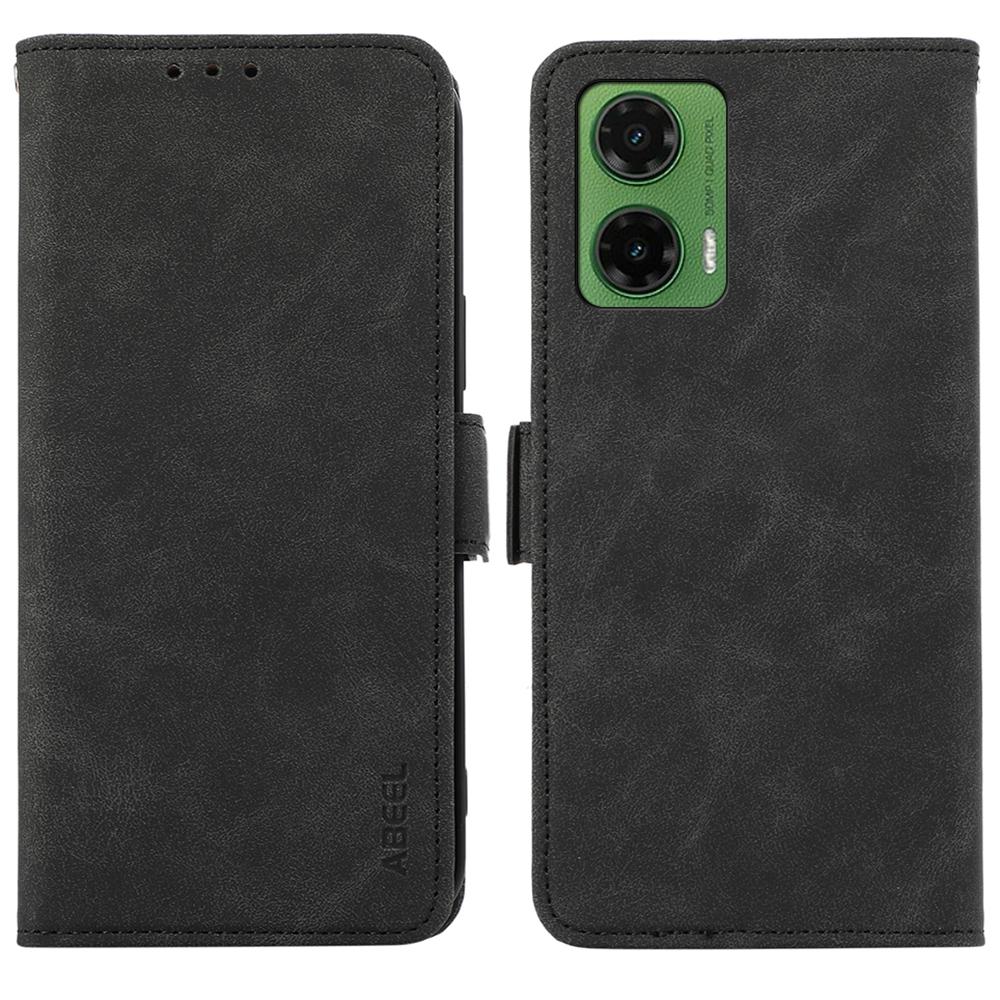 ABEEL For Motorola Moto G35 5G Case PU Leather Folio Stand View RFID Blocking Phone Cover
