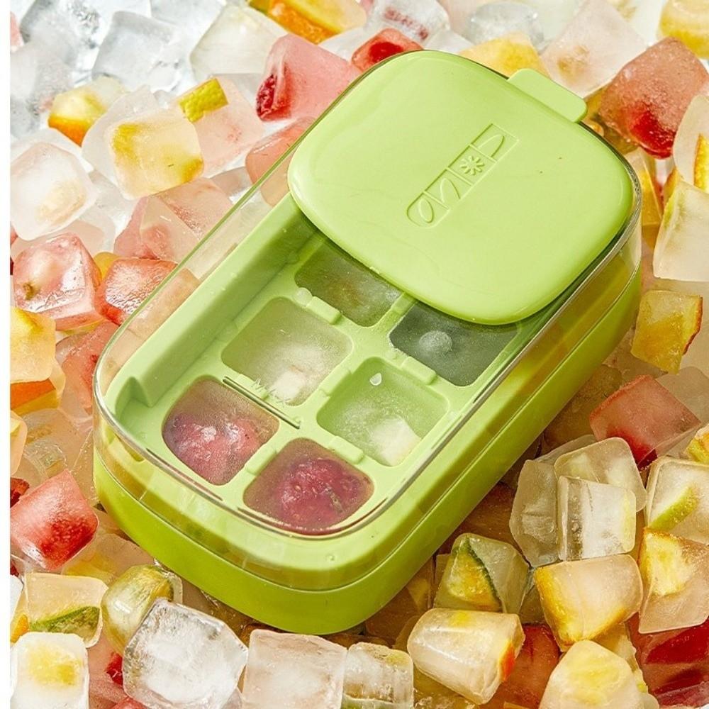 Easy Release Ice Cube Maker 8 Grid Ice Molds Storage Box Multi-Function Ice Freezer  Kitchen Gadget