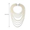 Pearls Shoulder Jewelry Multi-layer Chain Collar Necklace for Music Festival
