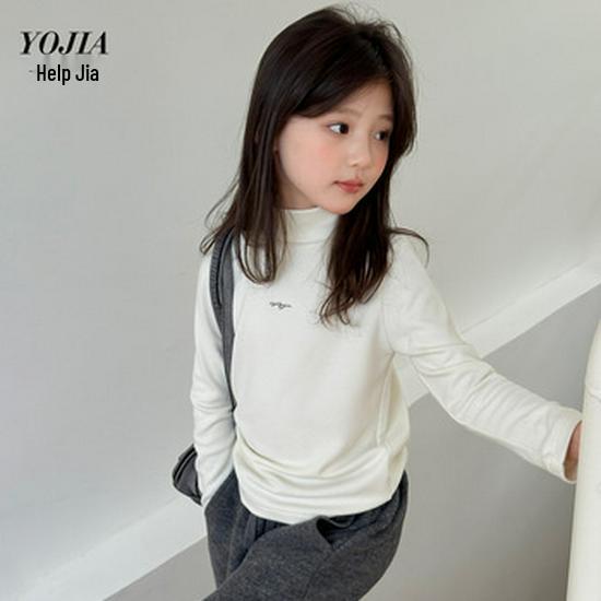 YOJIA Flickors Trendiga Vinter 2025 Stickad Tröja – Mysig, Varm och Förtjockad för Barn.