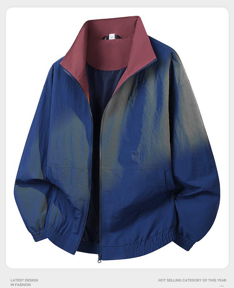 2026 Spring Men's Trendy Retro Windproof Reversible Jacket: Versatile, Comfortable, Loose-Fit Casual Outerwear