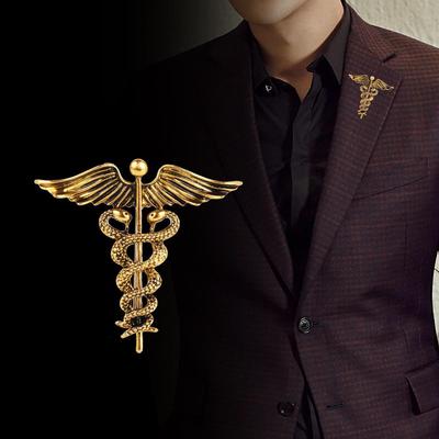 Men's Angel Wings Retro Snake Brooch Pin Badge Accessory