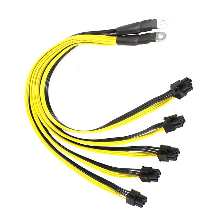 2Pcs S7 S9 To 5X PCI-E PCIe 6Pin GPU Graphics Card Splitter Power Cable Adapter