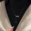 Design Balance Bar Pearl Pull-Up Necklace Women'S Simple Niche Fashion Personality Versatile Neck Chain Sweater Chain