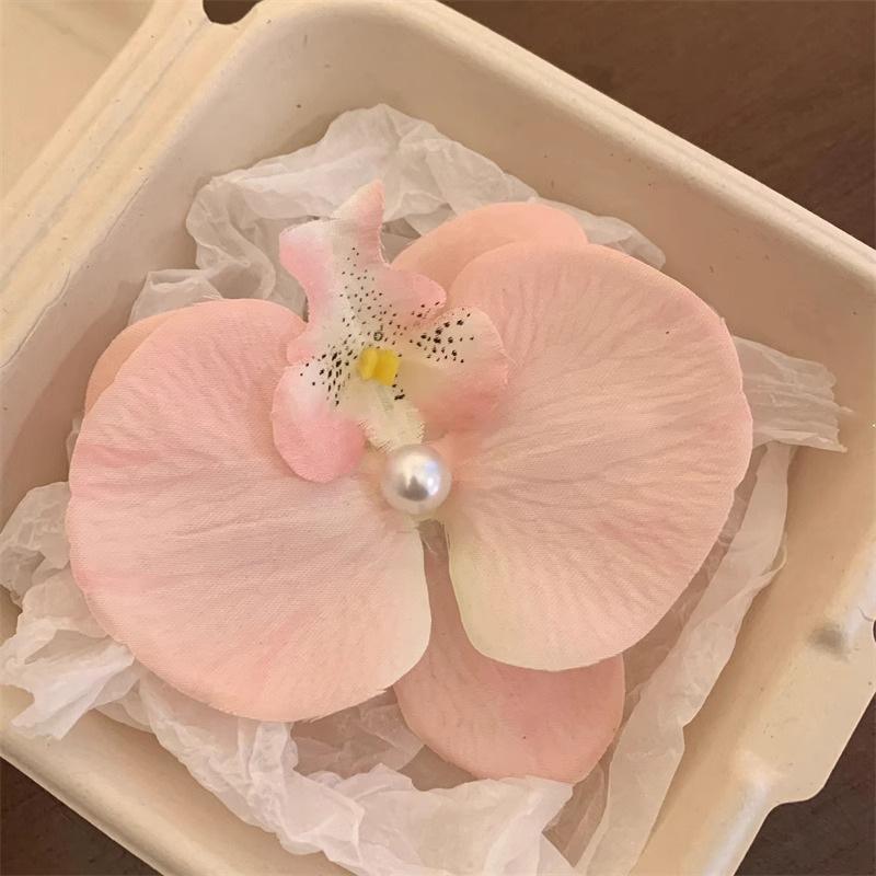 Spring Summer New Style Chinese Hairpin Flower Super Fairy Butterfly Orchid Pearl Duckbill Clip Travel Vacation Photography Hair Accessories Women