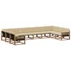Outdoor Sofa Set with Cushions 10 Pcs Natural and Beige