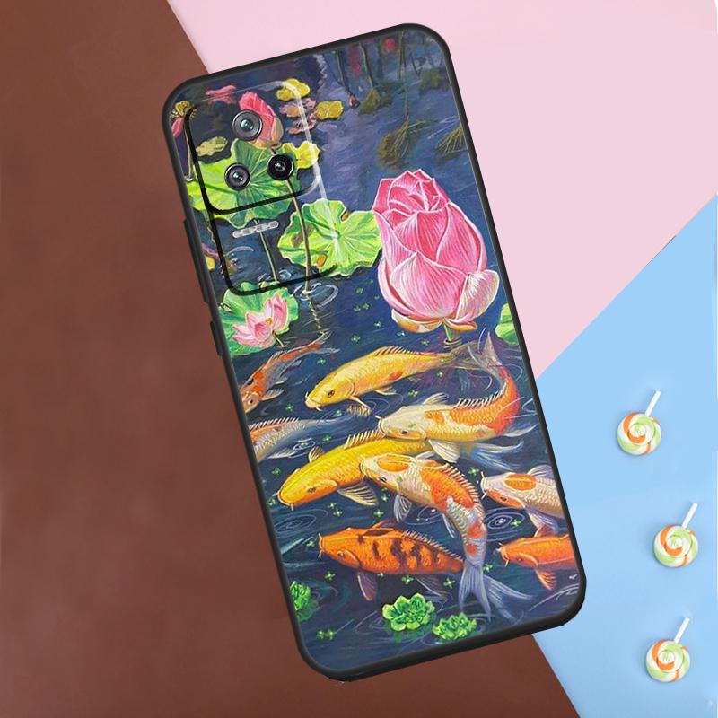 Koi Carp Fish Painting Case For Xiaomi 13T 14 Pro 11T 12T 12 13 Lite POCO X6 X3 X4 X5 Pro F3 F5 M5s M6 Pro Cover