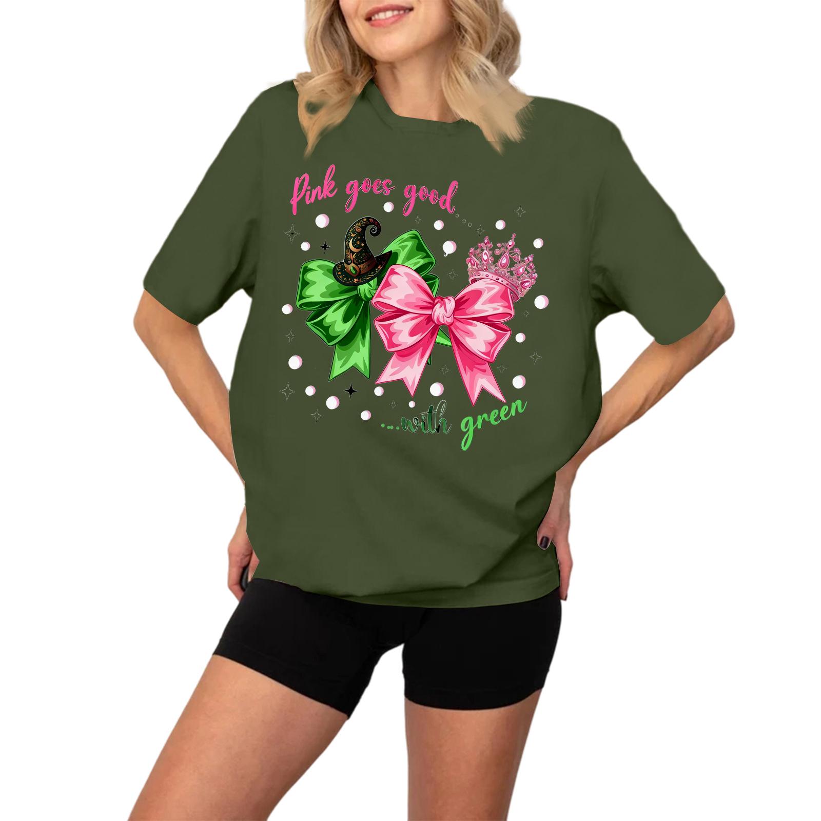 

Женская модная и повседневная футболка с длинным рукавом и принтом, с коротким рукавом L