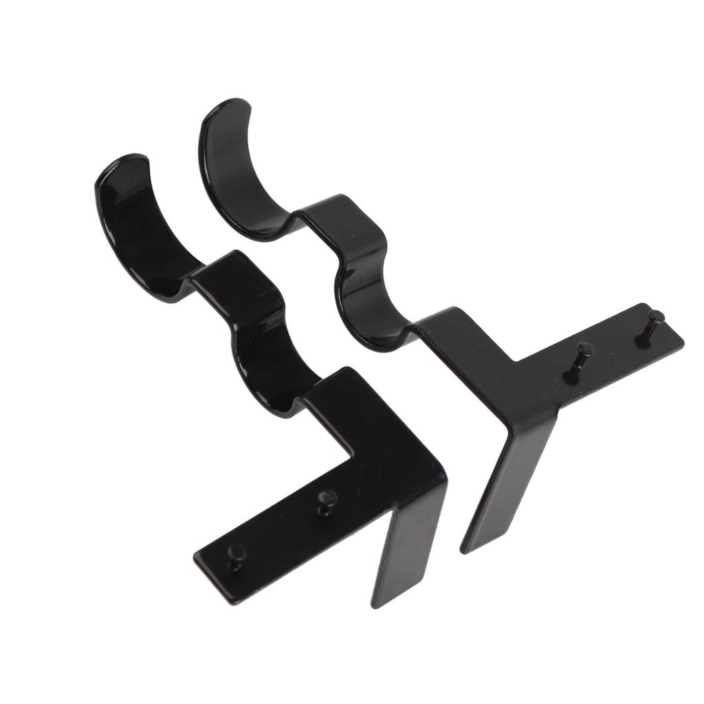 2Pcs Double Curtain Rod Bracket Steel 20lb Load Bearing Easy Assembly Curtain Rod Hooks for Home