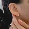 [925 Silver] Heart Ribbon Mini Swarovski Pearl Earrings 5-Piece Collection