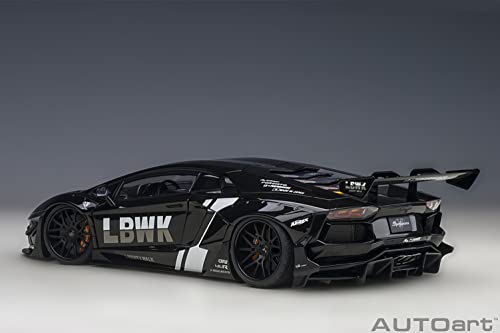 AUTOart 1/18 Scale Liberty Walk LB-WORKS Lamborghini Aventador Limited Edition Black (LBWK/Carbon Black Hood) Finished Model 79244