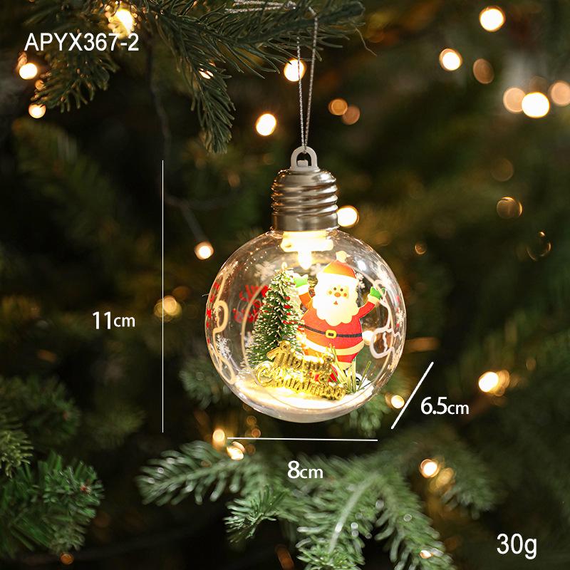 Creative Santa Claus Transparent Christmas Tree Hanging Ornament
