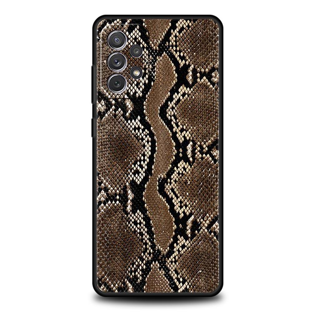 Pretty Luxury Snake Skin Phone Case for Samsung A51 A71 A21S A12 A15 A25 A31 A41 A52 A32 A23 A33 A53 A73 A03S A05S A13 5G Cover