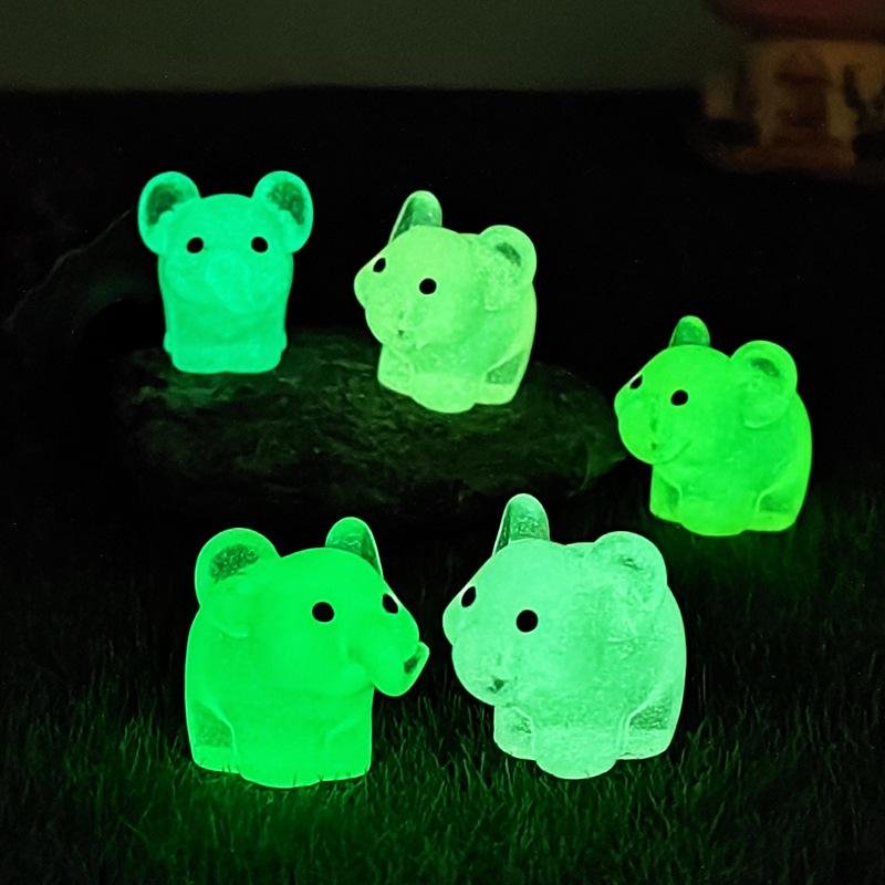 New Micro-landscape Creative Simulation Cute Glow-in-the-dark Elephant Gardening Diy Handcrafted Decorative Desktop Mini Ornaments