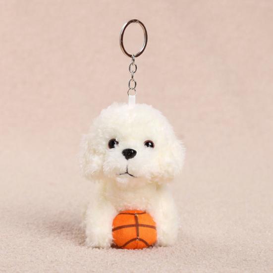 Pingente Chaveiro de Boneca de Pelúcia, Brinquedo de Pelúcia Macio e Encaracolado, Pingente de Bolsa de Animal de Pelúcia, Pingentes de Cachorro Fofos para Mochila Bolsa de Mão Carteira Acessório de Presente