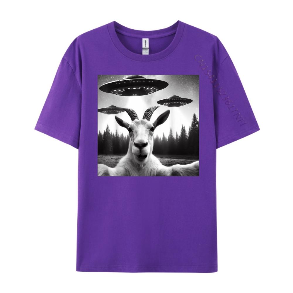 Goat Selfie With Alien UFO Funny Goat Gifts For Men Women 3d Printed T Shirts Clothes Creative