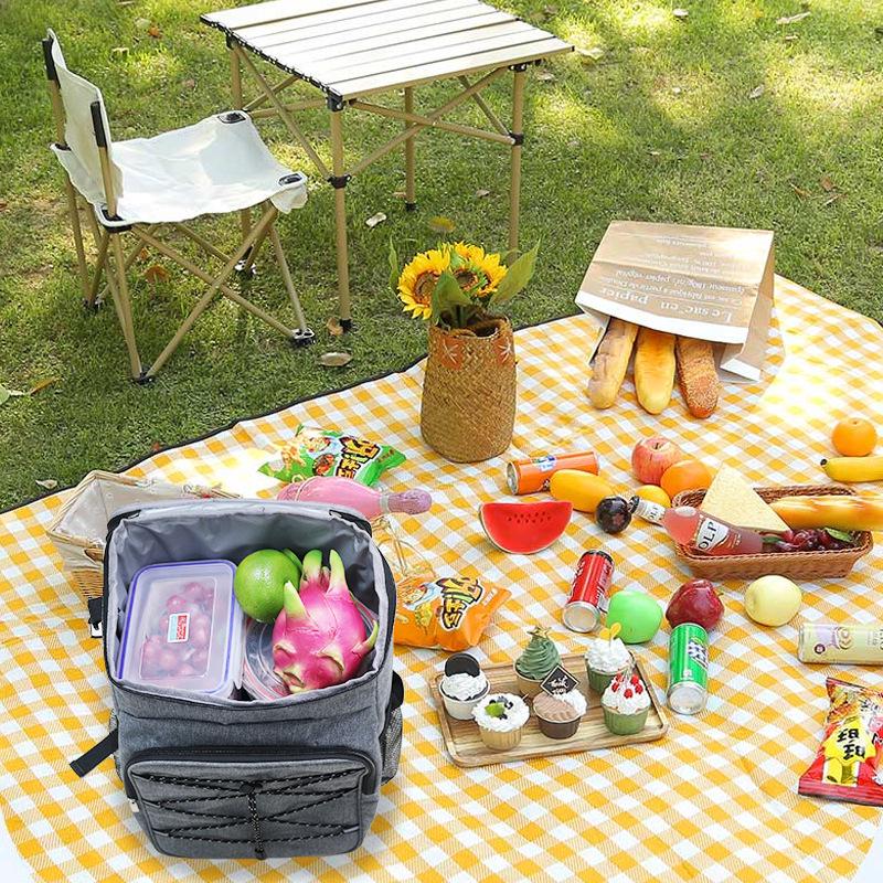 Cross-Border Large Capacity Insulated Picnic Backpack - Oxford Cloth, Double Shoulder Design