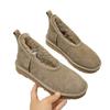 Autumn and winter new snow boots women's grandma shoes ballet low-top one pedal velvet warm going out lazy cotton shoes
