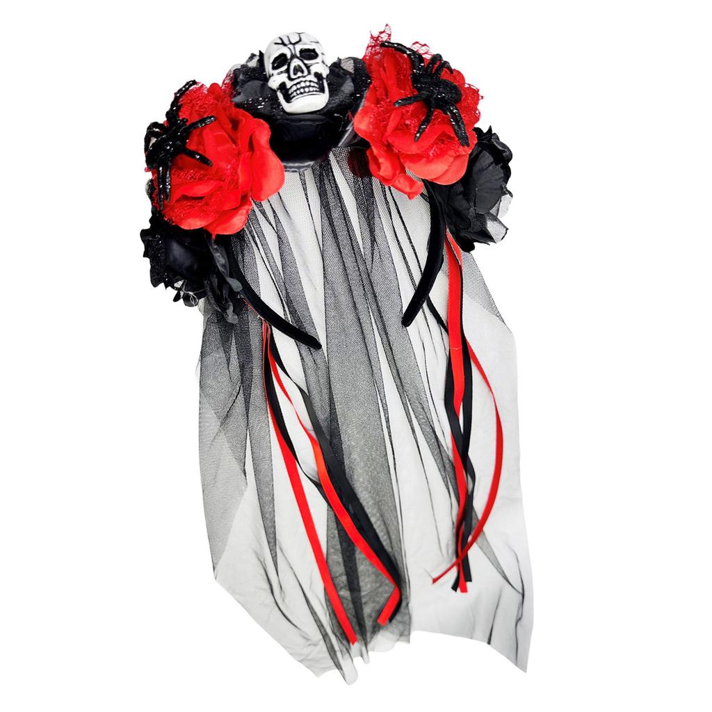 Reusable Halloween Hair Accessory Arachnid Wraith Floral Hairband Headgear For Cosplay Parties Dance Performances